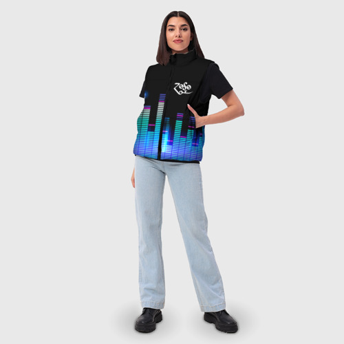 Женский жилет утепленный 3D Led Zeppelin эквалайзер, цвет черный - фото 5