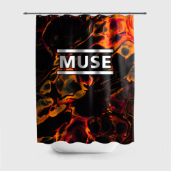 Штора 3D для ванной Muse red lava