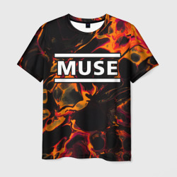 Мужская футболка 3D Muse red lava