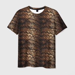Коричневая металлическая текстура – Мужская футболка 3D с принтом купить со скидкой в -26%