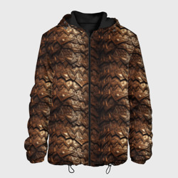 Коричневая металлическая текстура – Мужская куртка 3D с принтом купить со скидкой в -10%