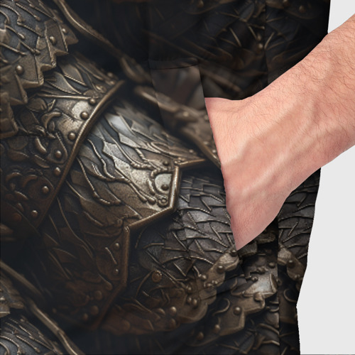 Мужской жилет утепленный 3D Классическая старая броня текстура, цвет черный - фото 6