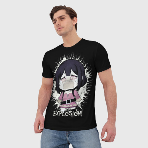 Мужская футболка 3D с принтом Chibi Megumin Explosion, фото на моделе #1