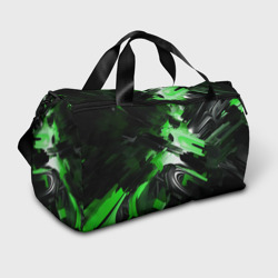 Green dark abstract geometry style – Сумка спортивная 3D с принтом купить