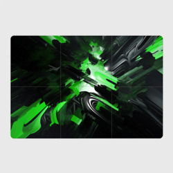 Green dark abstract geometry style – Магнитный плакат 3Х2 с принтом купить