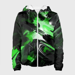 Green dark abstract geometry style – Женская куртка 3D с принтом купить со скидкой в -10%