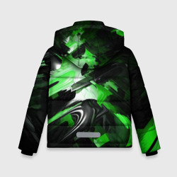 Куртка с принтом Green dark abstract geometry style для любого человека, вид сзади №1. Цвет основы: черный