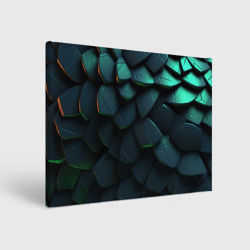 Dark green abstract geometry style – Холст прямоугольный с принтом купить