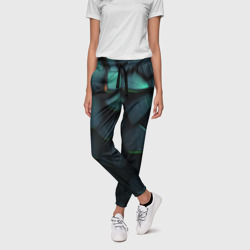 Dark green abstract geometry style – Женские брюки 3D с принтом купить