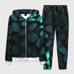 Dark green abstract geometry style – Мужской костюм 3D с принтом купить со скидкой в -21%