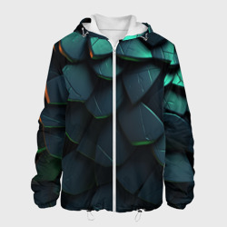 Dark green abstract geometry style – Мужская куртка 3D с принтом купить со скидкой в -10%