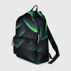 Green dark    abstract geometry style – Рюкзак 3D с принтом купить