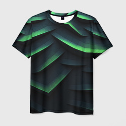 Green dark    abstract geometry style – Мужская футболка 3D с принтом купить со скидкой в -26%