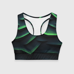 Green dark    abstract geometry style – Женский спортивный топ 3D с принтом купить