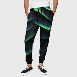 Green dark    abstract geometry style – Мужские брюки 3D с принтом купить