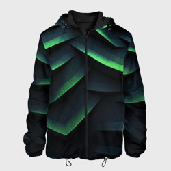 Green dark    abstract geometry style – Мужская куртка 3D с принтом купить со скидкой в -10%