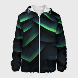 Green dark    abstract geometry style – Мужская куртка 3D с принтом купить со скидкой в -10%