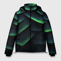 Green dark    abstract geometry style – Мужская зимняя куртка 3D с принтом купить
