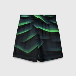 Green dark    abstract geometry style – Детские спортивные шорты 3D с принтом купить