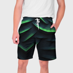 Green dark    abstract geometry style – Мужские шорты 3D с принтом купить