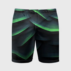 Green dark    abstract geometry style – Мужские шорты спортивные с принтом купить