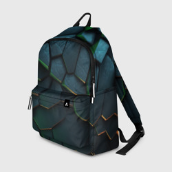 Dark   green abstract geometry style – Рюкзак 3D с принтом купить