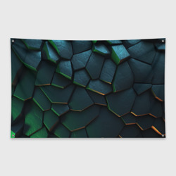 Dark   green abstract geometry style – Флаг-баннер с принтом купить