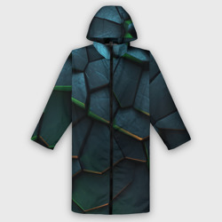 Dark   green abstract geometry style – Женский дождевик 3D с принтом купить