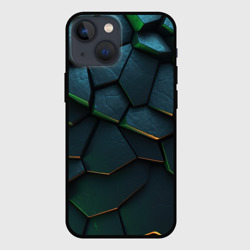 Dark   green abstract geometry style – Чехол для iPhone 13 mini с принтом купить