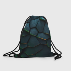 Dark   green abstract geometry style – Рюкзак-мешок 3D с принтом купить со скидкой в -25%