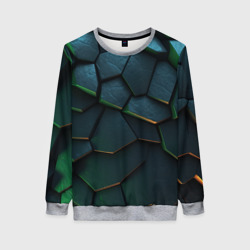 Dark   green abstract geometry style – Женский свитшот 3D с принтом купить со скидкой в -35%
