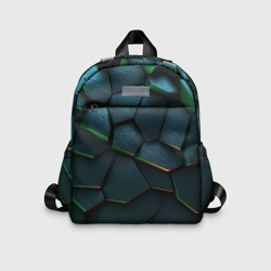 Dark   green abstract geometry style – Детский рюкзак 3D с принтом купить со скидкой в -33%