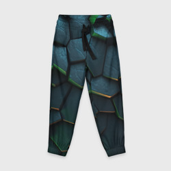 Dark   green abstract geometry style – Детские брюки 3D с принтом купить