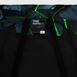 Куртка с принтом Abstract dark green  geometry style для любого человека, вид спереди №5. Цвет основы: черный