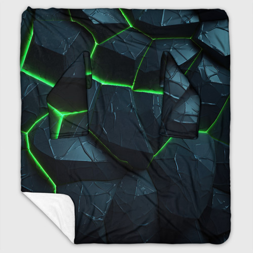 Плед с рукавами с принтом Abstract dark green  geometry style, вид спереди №1