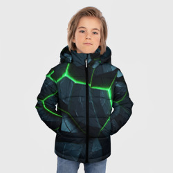 Куртка с принтом Abstract dark green  geometry style для любого человека, вид спереди №2. Цвет основы: черный