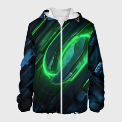 Green neon abstract  geometry  – Мужская куртка 3D с принтом купить со скидкой в -10%