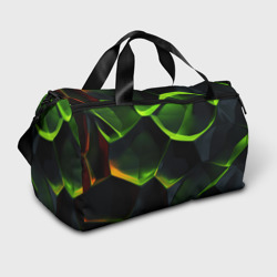 Сумка спортивная 3D Green neon abstract    geometry 