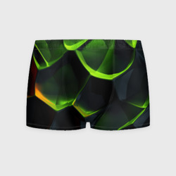 Мужские трусы 3D Green neon abstract    geometry 