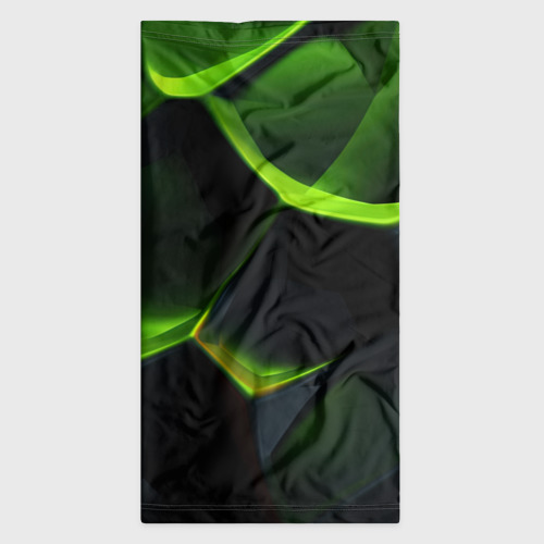 Бандана-труба 3D Green neon abstract    geometry , цвет 3D печать - фото 7