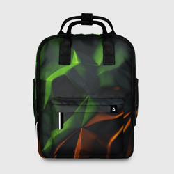 Green neon     abstract geometry  – Женский рюкзак 3D с принтом купить
