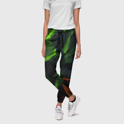 Green neon     abstract geometry  – Женские брюки 3D с принтом купить