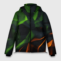 Green neon     abstract geometry  – Мужская зимняя куртка 3D с принтом купить