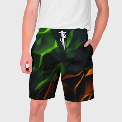 Green neon     abstract geometry  – Мужские шорты 3D с принтом купить