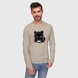 Мужской лонгслив хлопок Котик геймер - фото 2