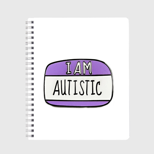 Тетрадь с принтом Аутист значок, вид спереди №1
