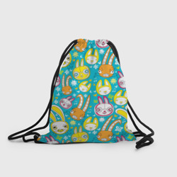 Рюкзак-мешок 3D Разноцветные зайцы