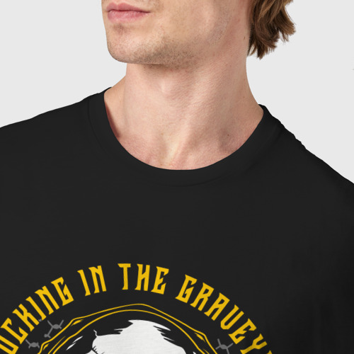 Мужская футболка хлопок Rocking in the graveyard, цвет черный - фото 6