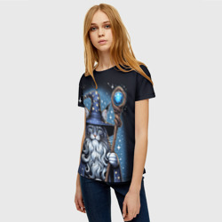Женская футболка 3D  Кот Мейн Кун в образе волшебника - фото 2