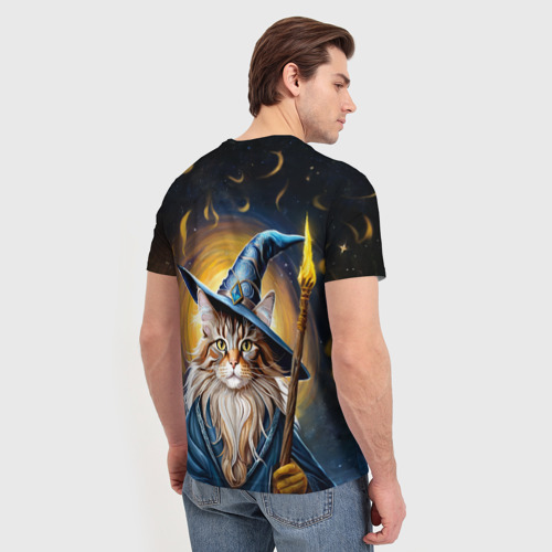 Мужская футболка 3D Кот Мейн Кун волшебник, цвет 3D печать - фото 4